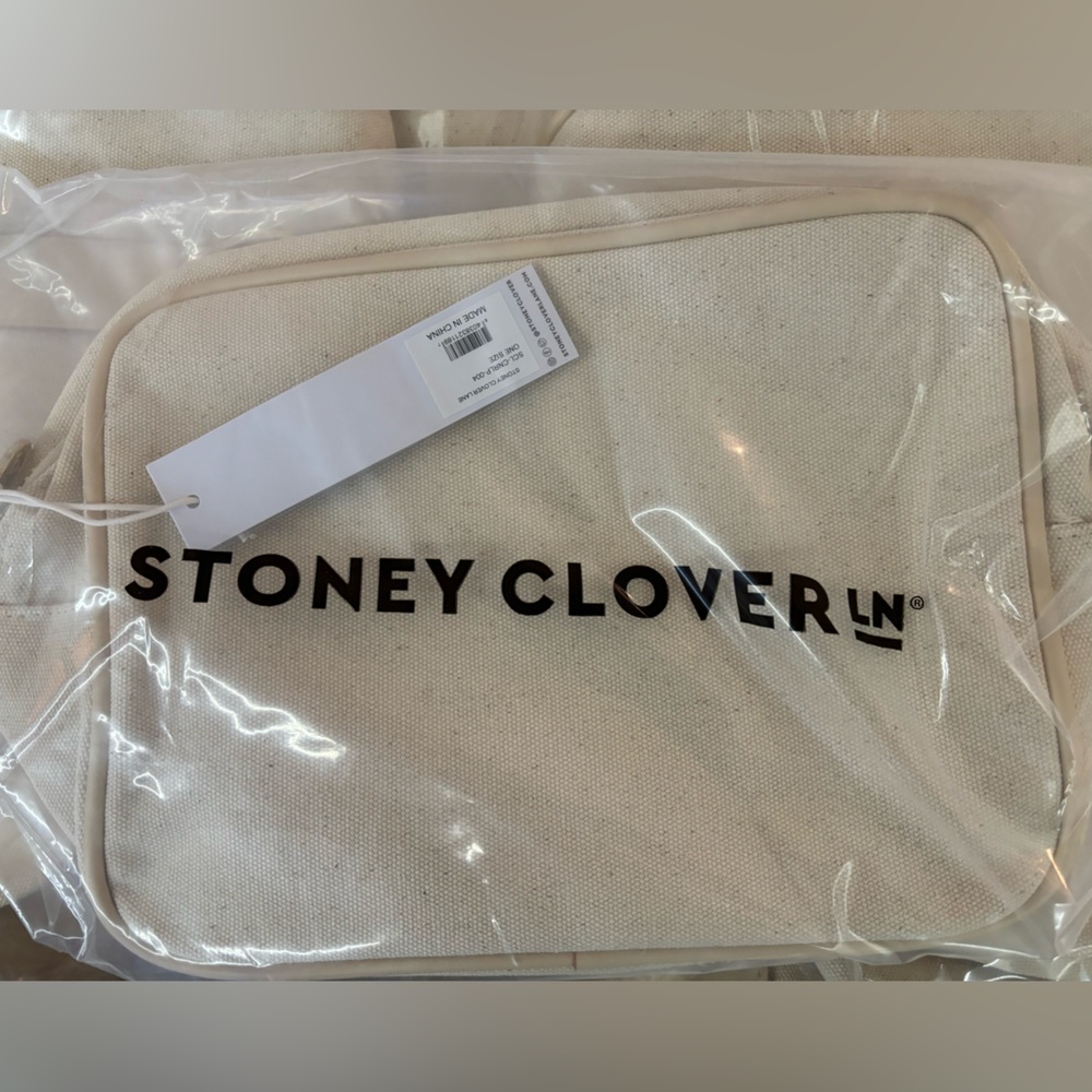 Stoney Clover Lane Large Pouch - Vegan leather, canvas in Tan with dust bag - Picture 5 of 10